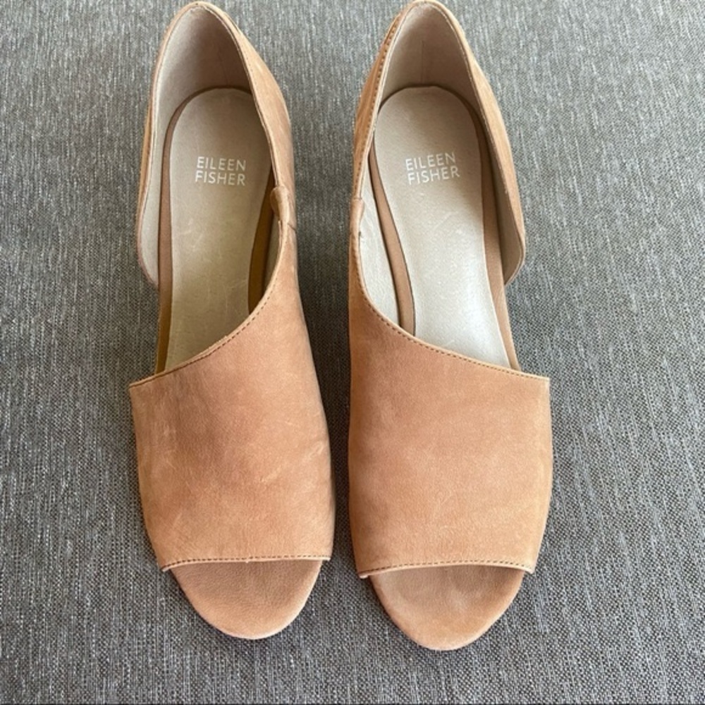 Eileen Fisher cut out peep toe sandals